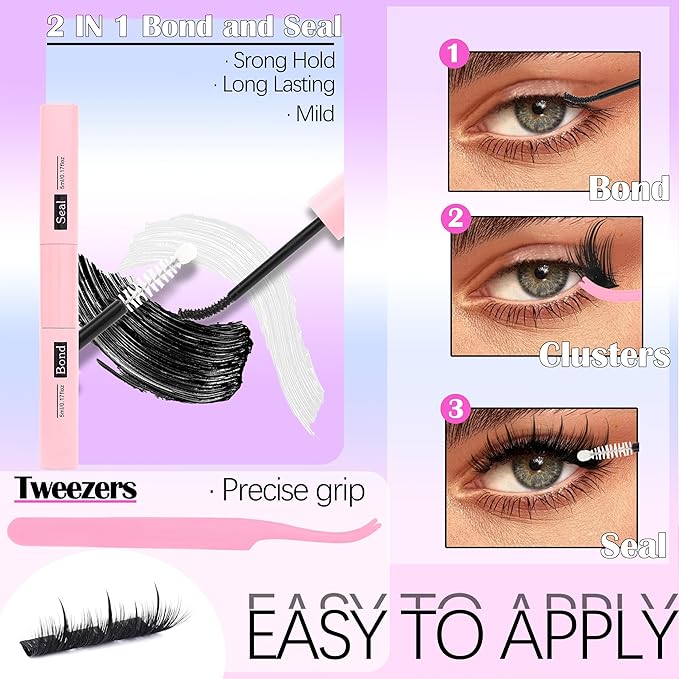 YIDUO Manga Lash Clusters Kit 534Pcs Wispy Fairy Volume Cluster Eyelash Extensions Kit Manga+100D+150D Spikes+Bottom D-curly Lashes Clusters Anime Cosplay Individual Lash Clusters Kit with Lash Glue