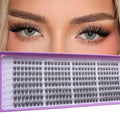 Wispy Lash Clusters Kit, Natural Lash Cluster Eyelash Extensions 256 Pcs C Curl 10-16mm Individual Fluffy False Eyelashes Thin Band DIY Kit for Beginners at Home