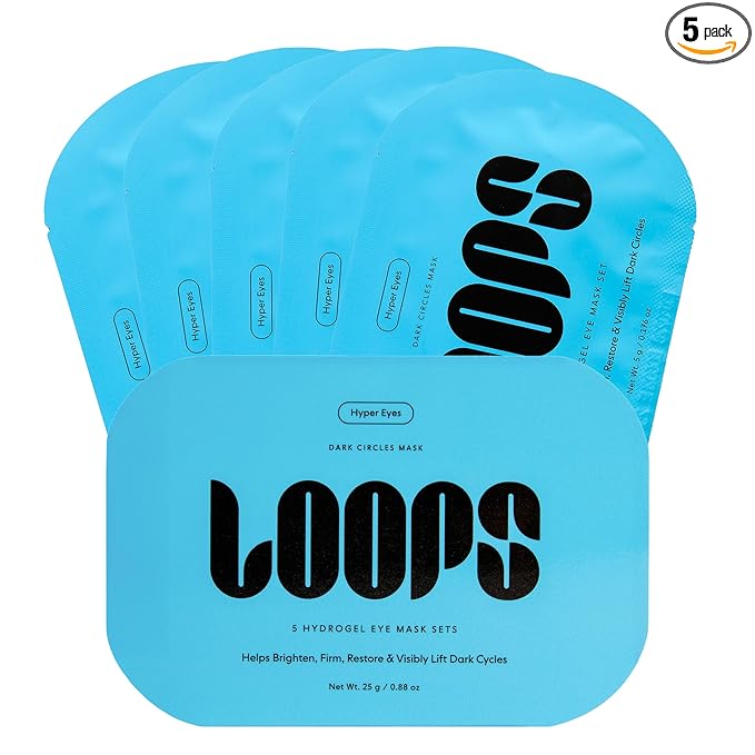 LOOPS Hyper Smooth Hydrogel Korean Eye Masks, Hydrate, Nourish and Help Reduce Dark Circles for Refreshed Eyes - Reduces Signs of Puffiness and Fortify Your Eyes - Moisturizing Under Eye Patches - 5pc