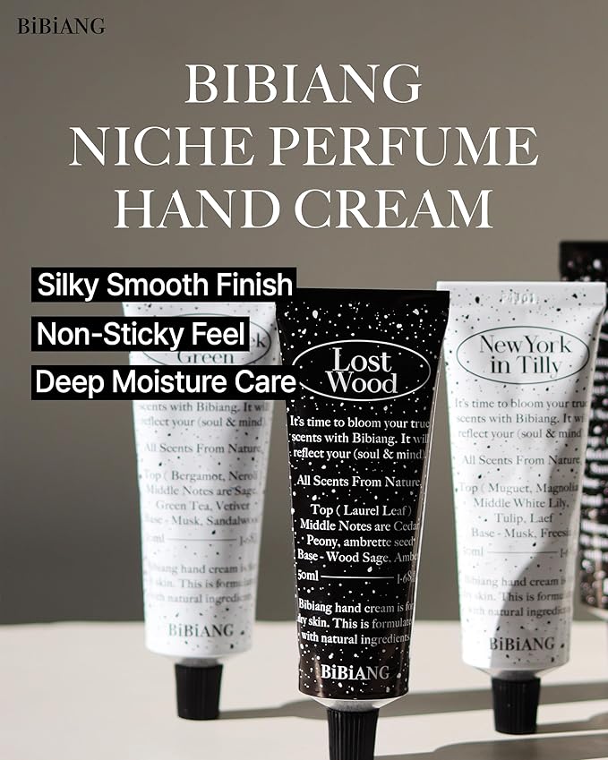 Lost Wood Hand Cream - Korean Hand Care for Moisturizing & Nourishment - Hydrating Hand Care Formula with Woody Soap Scent, Shea Butter & Niacinamide - 1.69oz