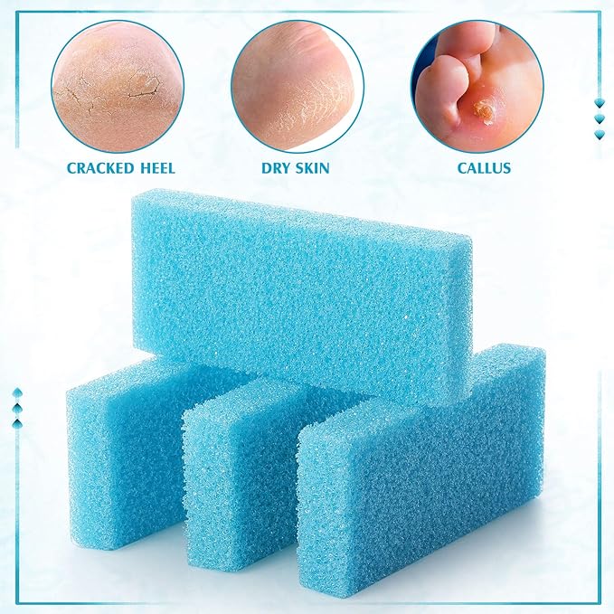 Batiyeer 100 Pcs Pumice Stone for Feet Scrubber Dead Skin Disposable Pedicure Pumice Stone Foot Shower Scrubber for Heel Cuticle Callus Remover Bath Spa (Sky Blue)