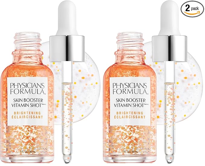 Physicians Formula Skin Booster Vitamin Shot, Brightening Serum with Vitamin C, Licorice & B3, Targets Dark Spots for Radiant Glow – Brighten (Pack of 2)
