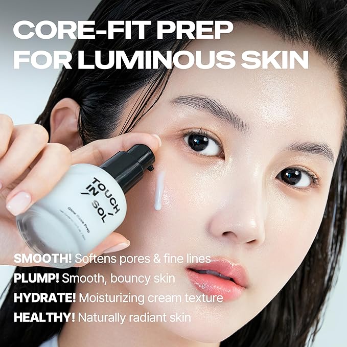 TOUCH IN SOL Glow Base Prep – Glow Primer for Radiant Makeup Base, Hydrating Face Prep with Ceramides, Hyaluronic Acid & Peptides, Lightweight Non-Sticky Finish (1.01 fl oz)