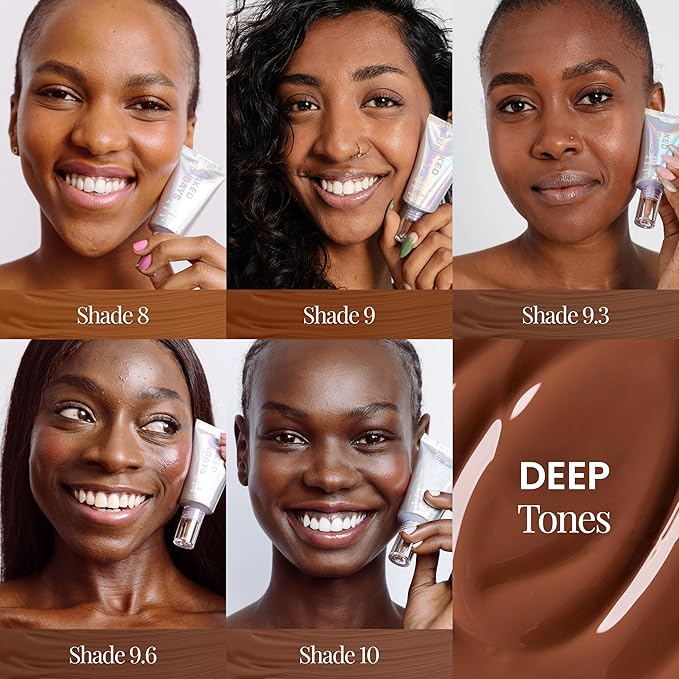 Naked Sundays BeautyScreen Peptide Foundation Tint - SPF 50 Tinted Sunscreen & Skincare Makeup with Zinc Oxide, Niacinamide - Lightweight Natural Coverage, 9.6. Rich Neutral, 1.01 oz