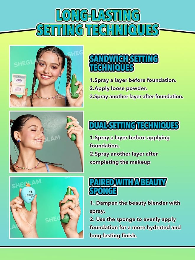 SHEGLAM Pickle Rick Setting spray Long-Lasting Face Mist Makeup Setting for Perfect Makeup