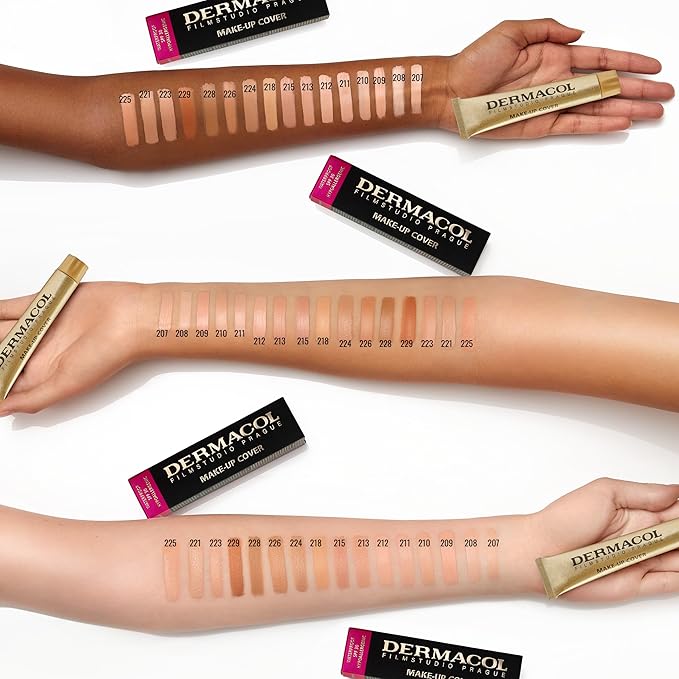 Dermacol - Full Coverage Matte Foundation with SPF 30, Waterproof Foundation for Oily Skin, Acne, & Under Eye Bags, Long-Lasting Makeup, 30g - Shade 224
