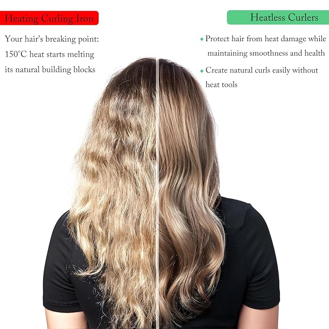 Heatless Curls Overnight Headband for Long Hair, No Heat Hair Curlers to Sleep-In, Curling Set with Scrunchies & Clip, Soft Beach Waves for Women