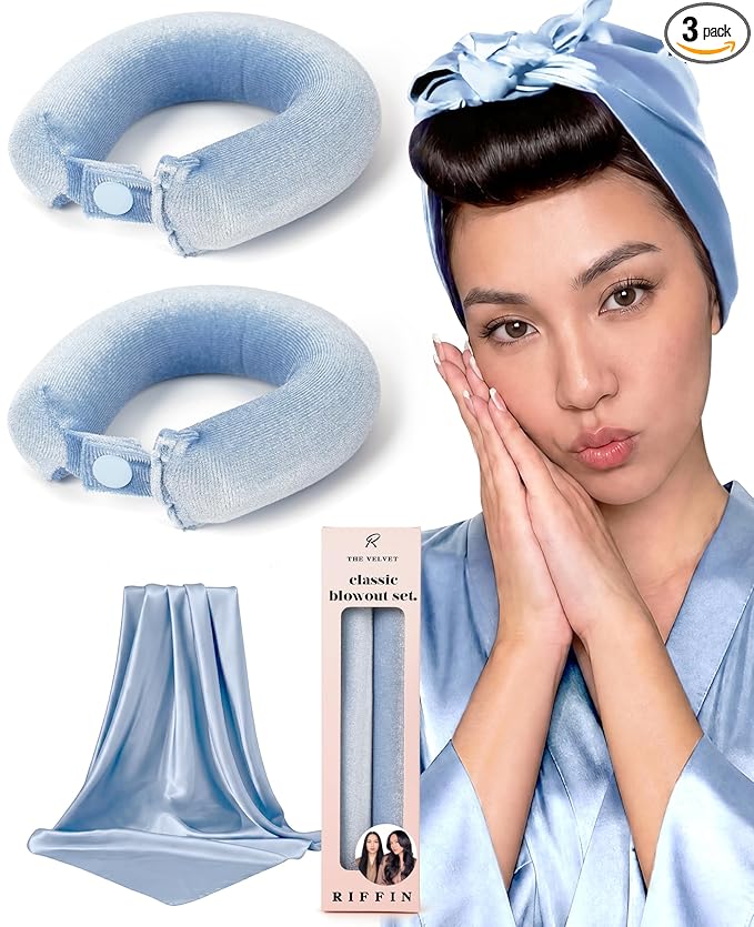 Classic Heatless Curls Overnight Rods - Upgraded Directional Grip Velvet Heatless Hair Curler to Sleep in No Heat Heatless Curling Flexi Rods Foam Hair Rollers for Blowout Look Long & Medium Hair