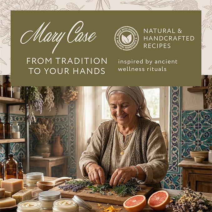 Mary Case All Natural Bar Soap for Men & Women (Set of 8) - Turkish Bath Hammam Bar Soaps - Bath Soap Bars with Olive Oil to Soften & Purify Skin