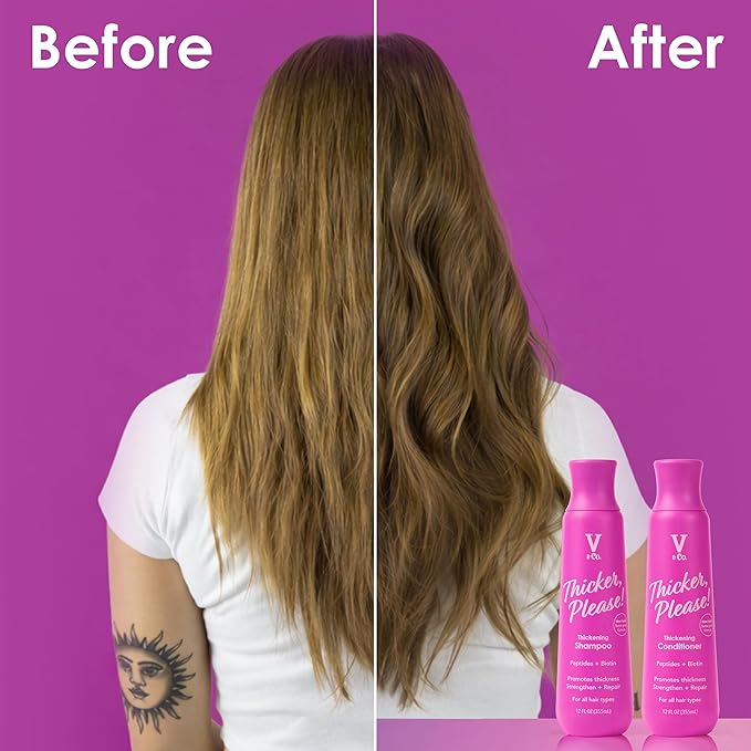 V&Co. Hair Thickening Shampoo with Peptide Technology, 12 Oz. Anti-thinning Shampoo