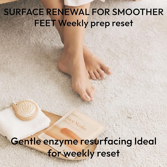 Korean Enzyme Exfoliating Foot Mask – Weekly Surface Renewal & Prep Reset, Gentle Non-Peeling Papaya & Pineapple Phyto-Enzymes, 99% Natural Treatment Socks for Rough Feet, 1 Pack