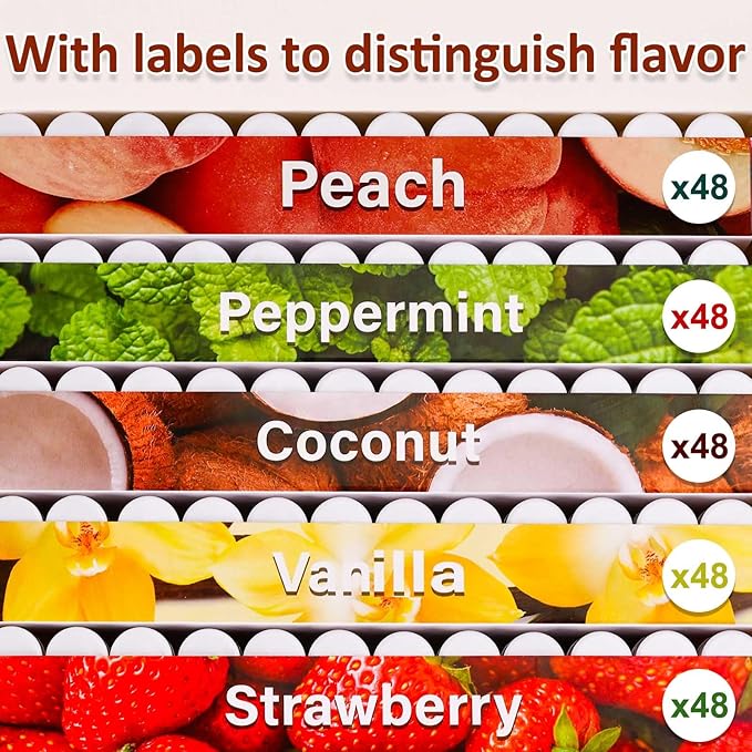 VISRIE 240 Pack Lip Balm Unlabeled, Natural Lip Balm Bulk Blank Tube, Personalized Lip Balms for Party Favors Adults and Bridal Shower Favors or Baby Shower Gifts-5 Flavors