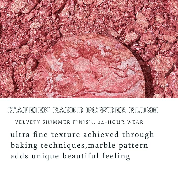 K'APEINE Baked Blush, Light Pink Single Powder Blush for Cheeks, Shimmer Silky Smooth Pressed Powder, Highly Pigment Makeup Palette, Long-Lasting Face Makeup for Women Beauty for Festivals-02#