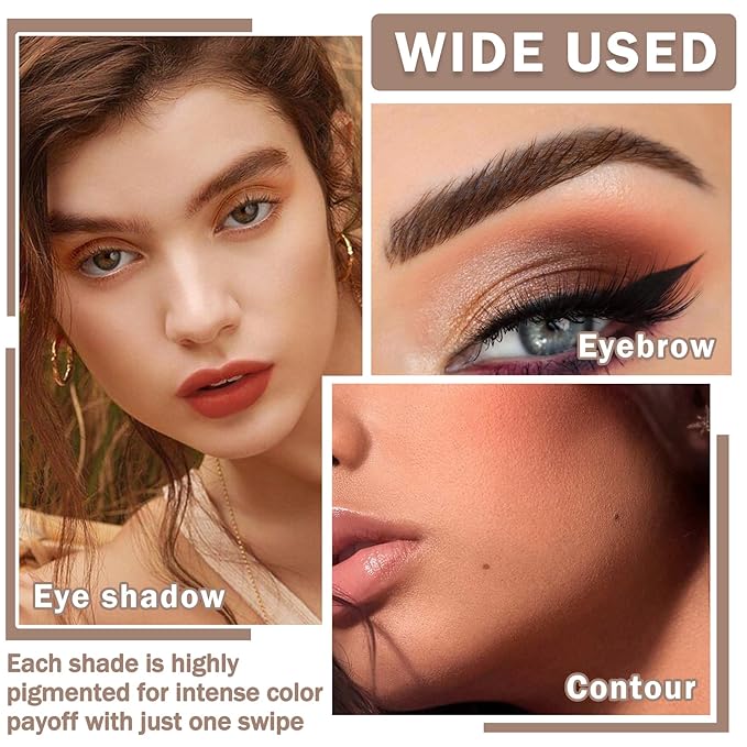 IONSGAKO 9 Colors Matte Naked Eyeshadow Palette Natural Nude Smoky Brown Taupe Eyeshadow Palette Ultra-Blendable Highly Pigmented Eye Shadow Makeup Palette with Brush-03 Cement Color