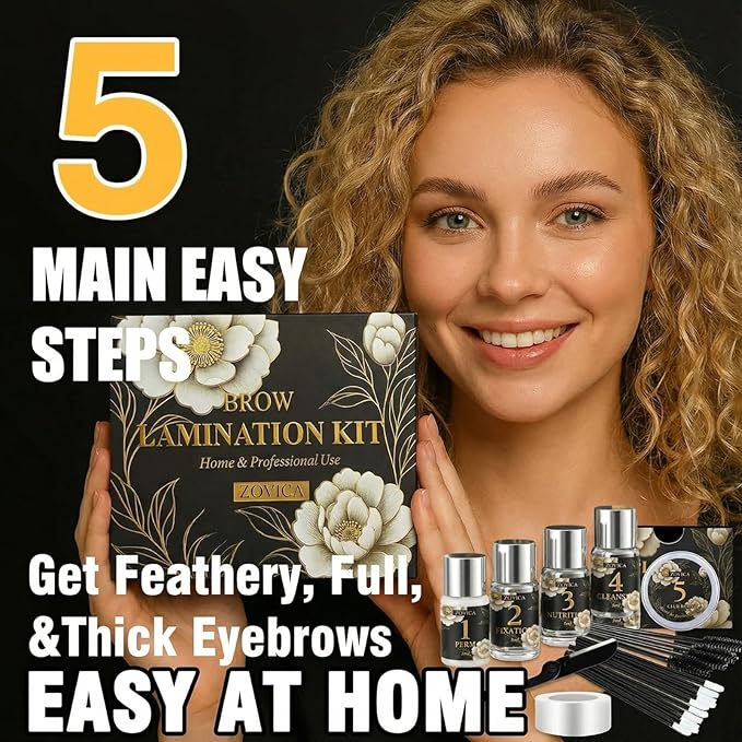 Brow Lamination Kit – DIY Eyebrow Lamination Kit for Salon-Quality Results at Home, Instant Brow Lift for Fuller, Thicker, More Beautiful Brows, Easy to Use for Professionals & Beginners