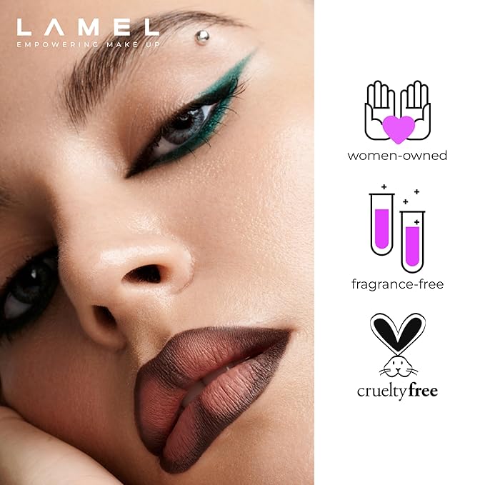 Lamel Gel Lip Liner Pencil - 5 Pack - 2-in-1 Waterproof Lip Liner Set - 8- Hour Wear, Creamy, Sharpenable, Pigmented - Smooth Finish & Full Coverage - Intense Brown, Berry, Chilli, Mauve, Spicy Nude