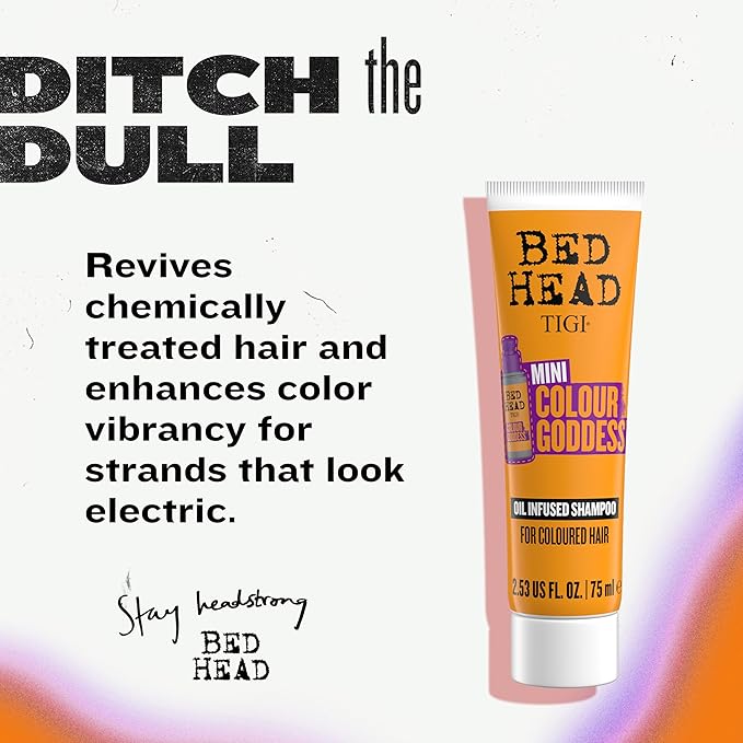 Bed Head by TIGI Colour Godess Shampoo Travel Mini – Oil Infused Shampoo for Color Treated Hair, 2.53 fl oz