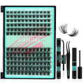Lash Clusters Kit,144Pcs Eyelash Extension Kit Midnight with Lash Bond and Seal,Lashes Extensions Kit Lash Applicator Tool for Eyelashes Cluster Kit by AMZGlRL(C-Mix8-16mm Kit)