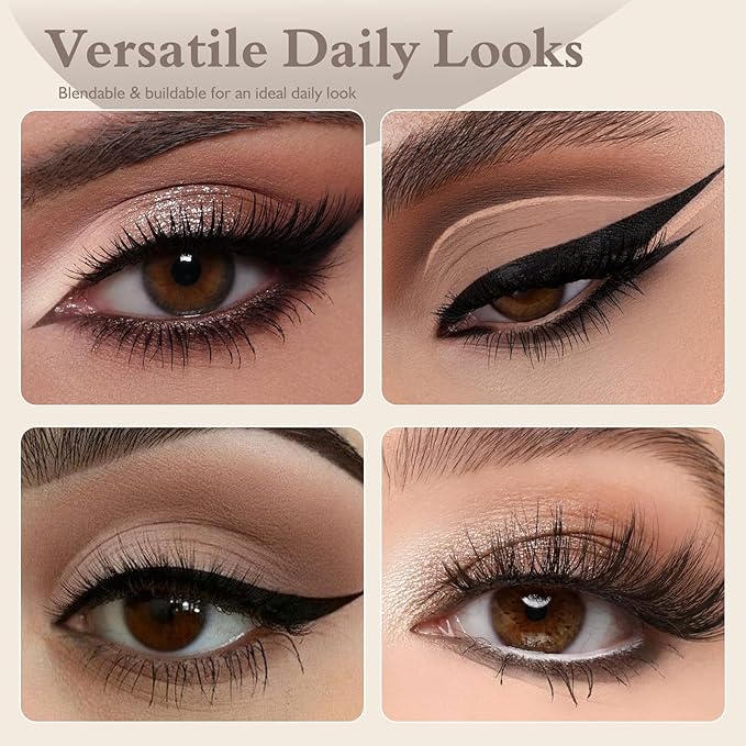 Matte Glitter Eyeshadow Palette 2 PCS, Pear White Eye Shadow Palettes Shimmer Nude Eyeshadow for Older Women, Smooth Powder Lightweight Blendable High Pigment Compact Daily Eyes Makeup, Set E