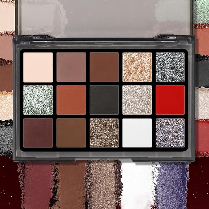 UCANBE 15 Colors Matte Shimmer Metallic Glitter Eyeshadow Palette – Highly Pigmented Blendable Powder, Neutral Warm, Smokey & Bold Shades Makeup Palette