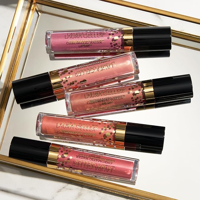 LAURA GELLER NEW YORK Chromatic Water Lip Tint, Holographic Lip Color, Water-Based Formula to Hydrate Dry Lips, Tea Rose