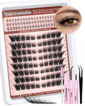 Manga Spikes Lash Clusters Kit with Remover with Bottom Lashes Wispy Cluster Eyelash Extensions Kit CD Curl Wide Eyelashes Clusters DIY Fox Eye Individual Lashes Volume Waterproof Lash Extension