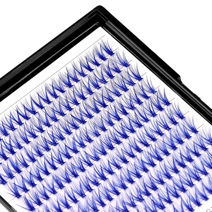 →VAYATOR False Eyelashes 3Styles D Curl 10-18mm 200Pcs To Choose Lashes Extensions Cluster Individual Lash Extensions Reusable False Eyelashes Easy Grafting (Dark Blue-D Curl-10mm)