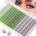 KEYYOU Lisbon Lash Clusters Fairy Eyelash Extension C Curl 96Pcs Eyelash Extension Wispy Natural Invisible Band Lash with Waterproof DIY Lash Extension at Home(Lisbon-C-8-16MIX)
