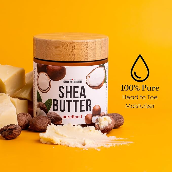Raw Shea Butter – 100% Pure Unrefined African Shea Butter | Moisturizer for Dry Skin, Face, Hair & Scalp | DIY Body Butter, Lip Balm & Soap Base | Smoky Scent (8 oz Jar)