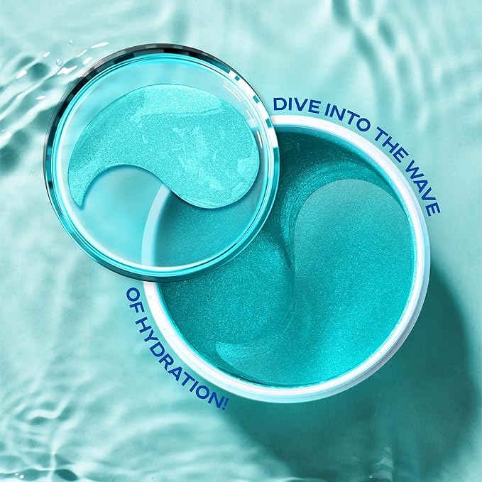 60 PCS Under Eye Patches with Collagen, Caffeine & Hyaluronic Acid - Blue Eye Masks Made to Depuff, Hydrate, Reduce Dark Circles & Eye Bags, Smooth Fine Lines – Premium Facial Skincare