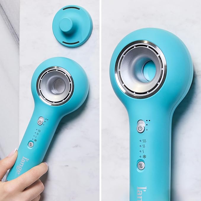 L'ANGE HAIR Axia HaloRing Ionic Hair Dryer | High Speed Professional Blow Dryer for Smooth, Frizz-Free Styles | Lightweight Brushless Motor with Concentrator & Wall Mount | 4 Heat Settings | Blue
