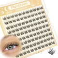 Wispy Lash Clusters 8MM Only Eyelash Extensions Natural Individual Lashes with CC Curl and Flexible Clear Band for DIY Cluster Eyelash Extensions at Home - No Makeup, Clean Makeup, Soft Glam