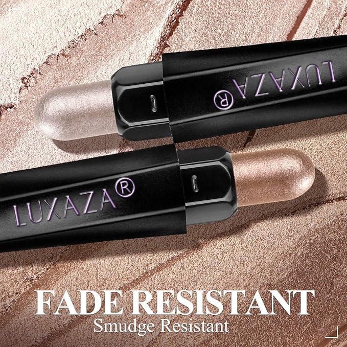 LUXAZA PRO Shimmer Eyeshadow Stick Makeup 6PCS Set, Pink Metallic Matte Cream Eye Shadow Eyeliner Brightener Pencil Crayon - DESERT WILD
