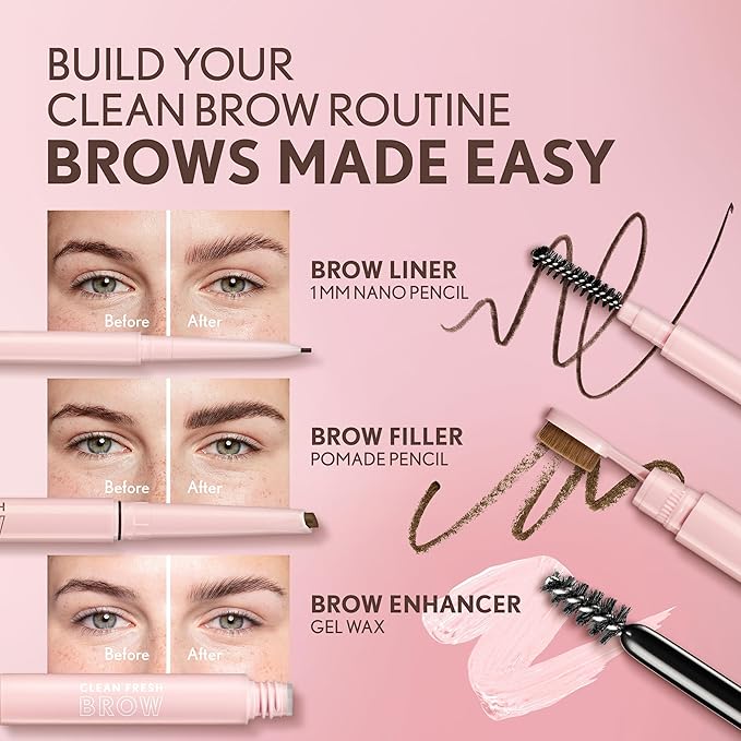 CoverGirl Clean Fresh Brow, 500 Medium Brown, Eyebrow Gel, Long-Lasting, Vegan Formula, Natural Looking, Easy to Apply, Doesn't Smudge, 0.18oz