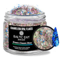 BALTIC DAY Chameleon Opal Flakes [Green/Blue] – Color Shift Mica Pigment Powder for Epoxy Resin, Tumblers, Nail Art, Eyeshadow, Makeup, Molds, and More – Chrome Color Shift Powder