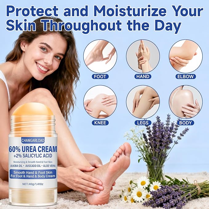 Urea Cream 60 Percent For Feet Maximum Strength - Intensive Repair Dry Cracked Skin, Urea Cream For Feet, Foot Cream For Dry Cracked Heels, 1 Pcs - 1.41 Oz
