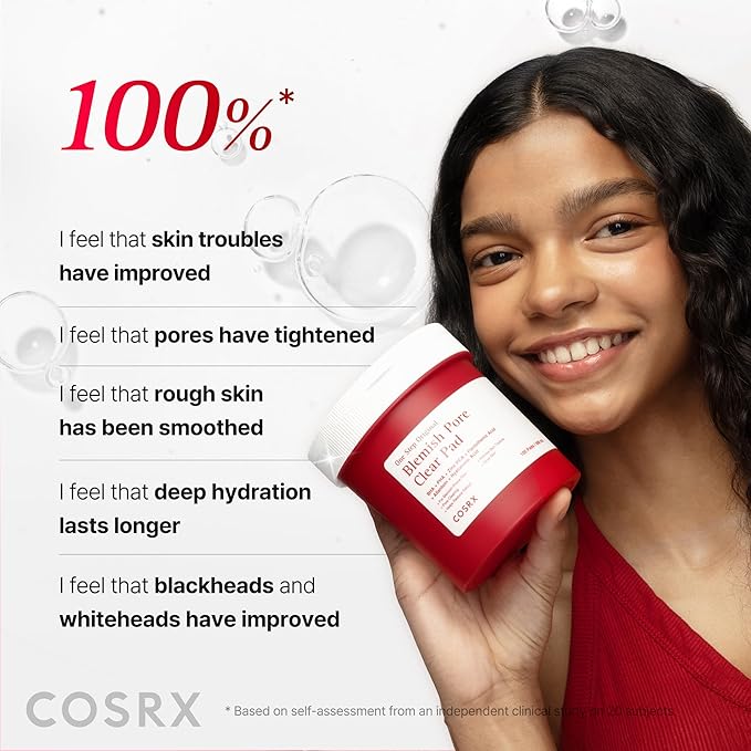 COSRX OneStep Original Blemish Pore Clear Pad, 100 Pads, Dual-Sided Facial Pad for Exfoliation, Pore Care & Hydration with BHA, PHA & Zinc PCA & 5 Hyaluronic Acid, Korean Skin Care