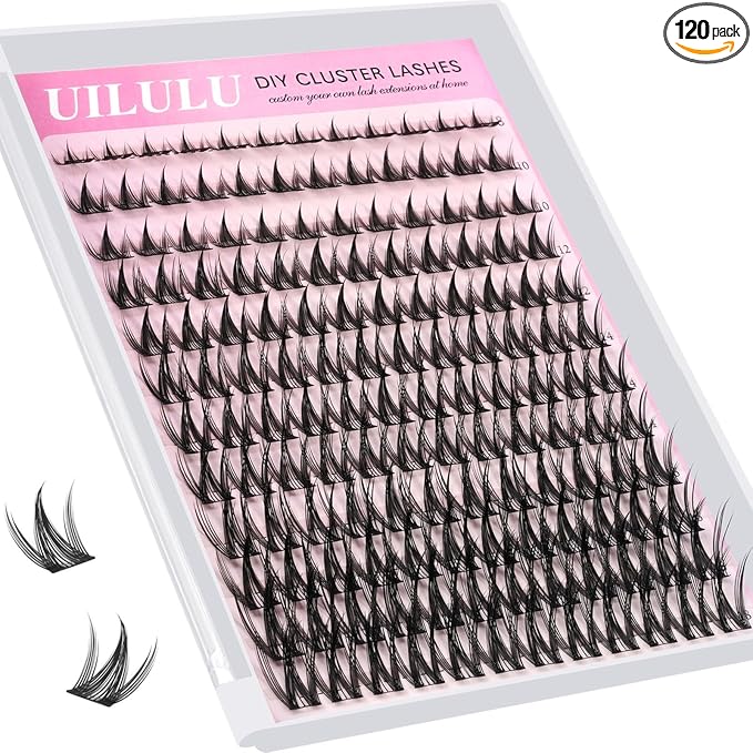 Uilulu Lash Cluster 10-18mm Wispy Lash Clusters DIY Eyelash Extensions Individual Cluster Lashes (U12 Lashes Only, C Curl, 10-18 MIX)
