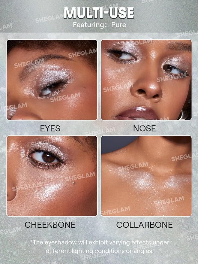 SHEGLAM Enigma Sparkly Eyeshadow Longwear Eyeshadow Single, High-Pigment Eye Shadow Compact, Smooth & Blendable Colors-Carats