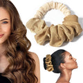Heatless Hair Curler to Sleep In, Soft Heatless Curling Scrunchie, No Heat Curls for Long Hair, Soft Sleep Hair Roller for Sleep in Overnight Soft Sleep Headband (Brown)