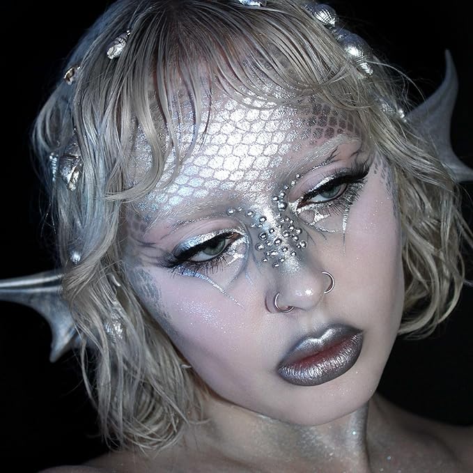 Mehron Makeup Artist Pigment – Metallic FX Powder | Metallic Powder Pigment for Face & Body Paint, Eyeshadow & Eyeliner, Cosplay .15 oz (4.1 g) (Silver) | Made in the USA