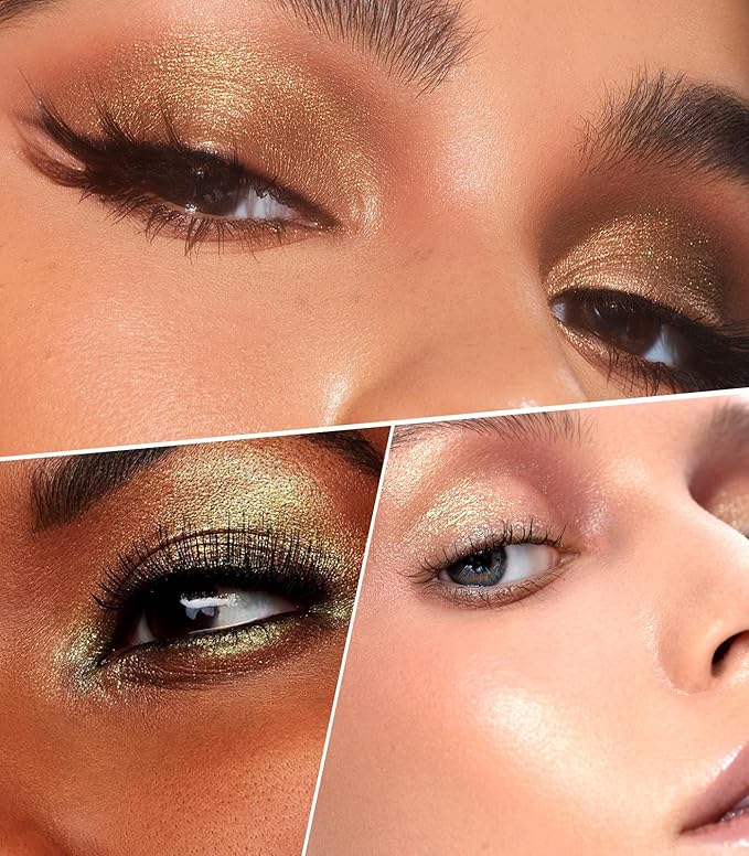 LAVONE Multichrome Eyeshadow, Iridescent Green-Yellow-Gold Eyeshadow Powder, Multidimensional Sparkle with One-Swipe Color, Highly Pigmented, Smooth Non-Falling