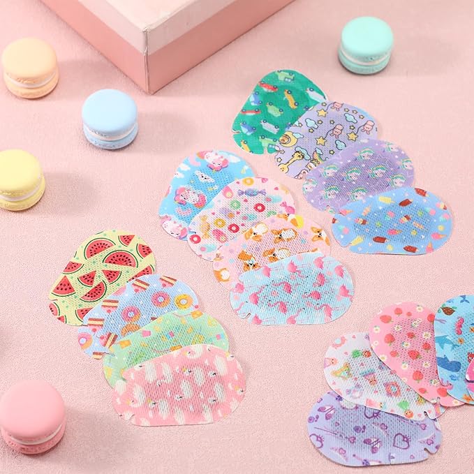 Copkim 40 Pcs Adhesive Eye Patches for Kids Girls Cute Toddler Eye Patch Bulk Colorful Breathable Cartoon Lazy Patch for Children Baby Light Blocking, 20 Styles, 3 x 2 Inches (Patterned)