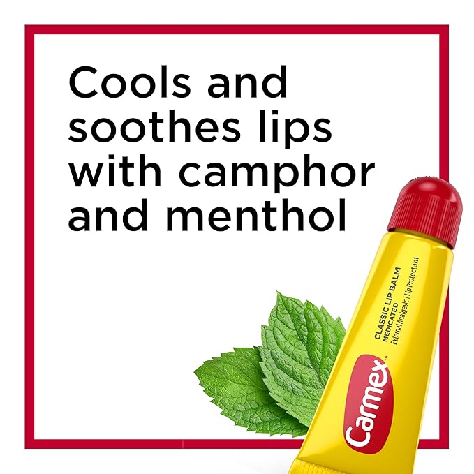 Carmex Classic Medicated Lip Balm Tubes, Lip Moisturizer for Chapped Lips, 9 Count (3 Packs of 3)