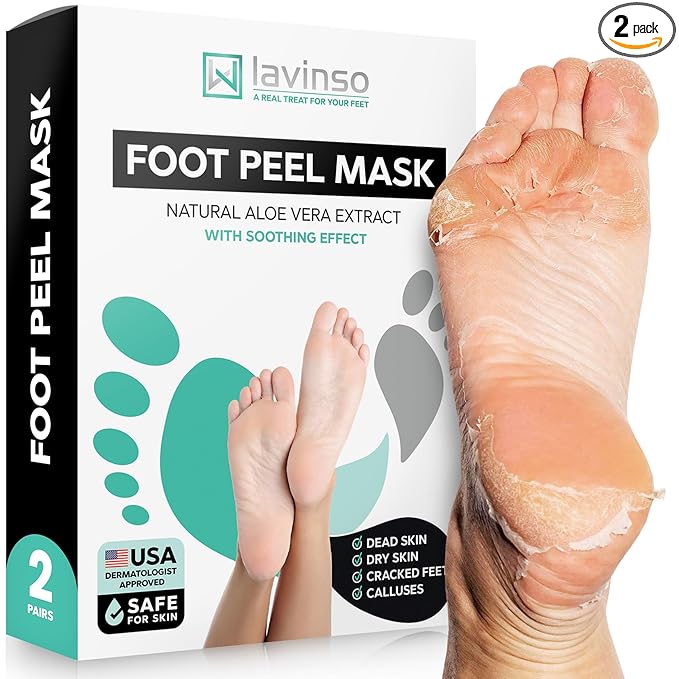 Foot Peel Mask for Dry Cracked Feet – 2 Pack Peeling Mask Removes Dead Skin and Calluses - Exfoliating for Soft Baby Feet, Original Scent