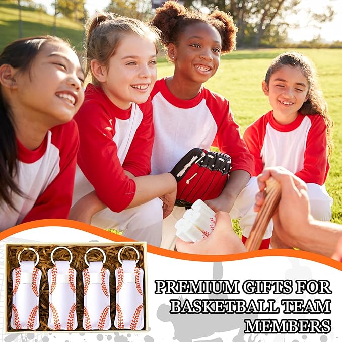 18 Sets Baseball Party Favors Lip Balm and Holder Keychain Bulk Baseball Senior Night Party Supplies Goodie Bags Stuffers Sport Team Gifts Accessories for Women Men Sports Lovers Players Coach