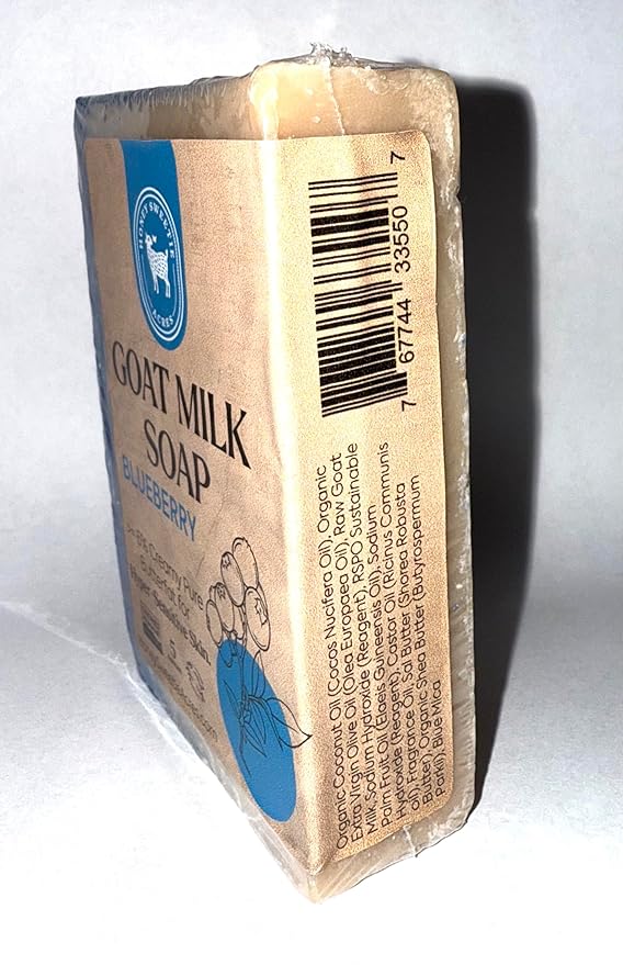 Honey Sweetie Acres Blueberry Goat Milk Soap - Handmade 5 oz Bar, Made with Natural Ingredients, Moisturizing & Gentle, Made in the USA