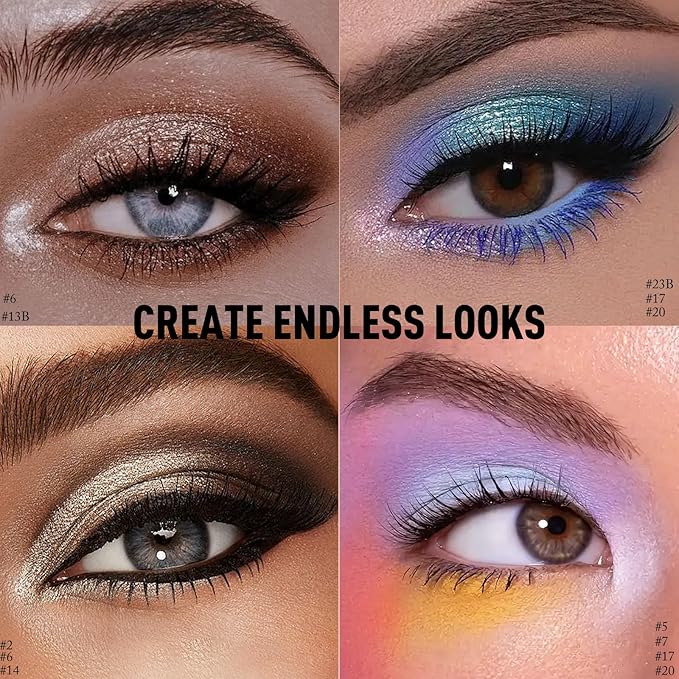 Cream Eyeshadow Stick, Golden Shimmer Eye Shadow Pencil Waterproof & High Pigmented Crease-Proof Neutral Eyeliner Blendable Eyeshadow Crayon Daily Makeup for Women