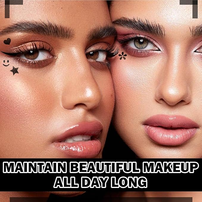 8PCS Black Liquid Eyeliner Stamps Set,Double-side Winged Eyeliner Stencil Pen,Waterproof Long Lasting Eye Liners Stamp Eyeliner Pencil Tattoo Makeup Tools with Heart,Flower,Star,Butterfly,Cone Shapes