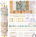 Wurosi 1927 PCS Jewelry Making Supplies Kit, Charm Bracelet Making Kit for Adults, Natural Stone Beads for Irregular Natural Stone, DIY Bracelet/Necklace/Earring/Rings